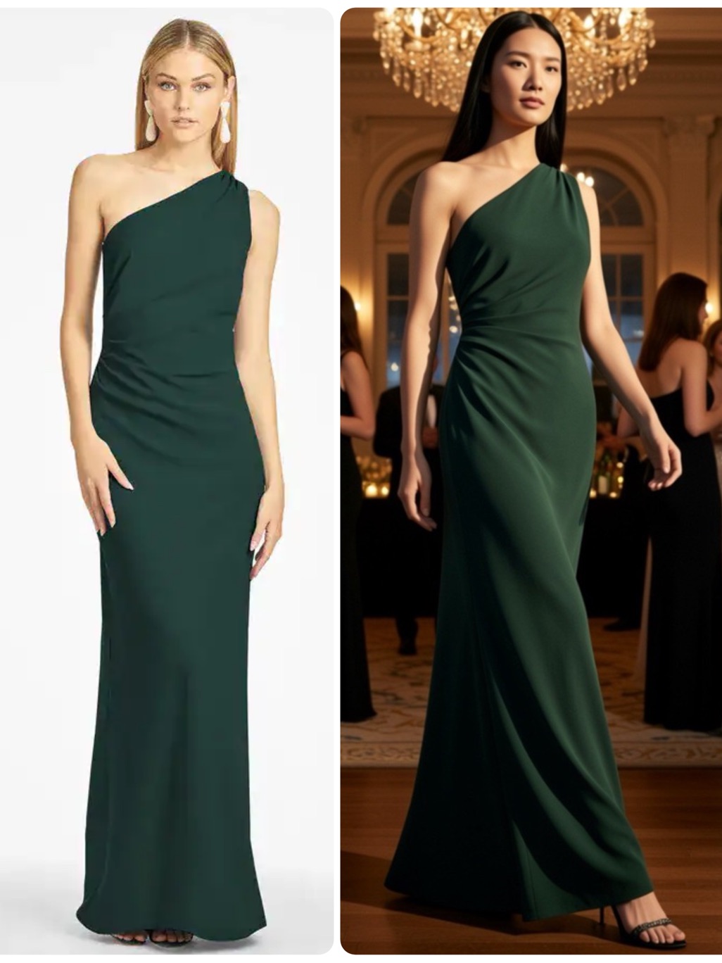 Sachin & Babi Cece 4-Way Stretch Crepe Emerald Green Gown Maxi Dress Nwt $284